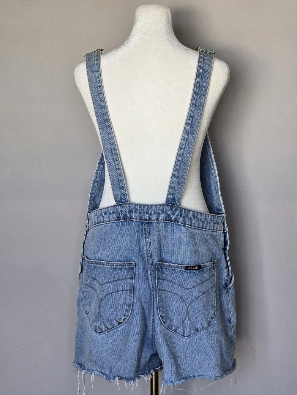 Rolla's Original Short Overalls Light Blue Denim Bib Shortalls Size 14 AU/10 US